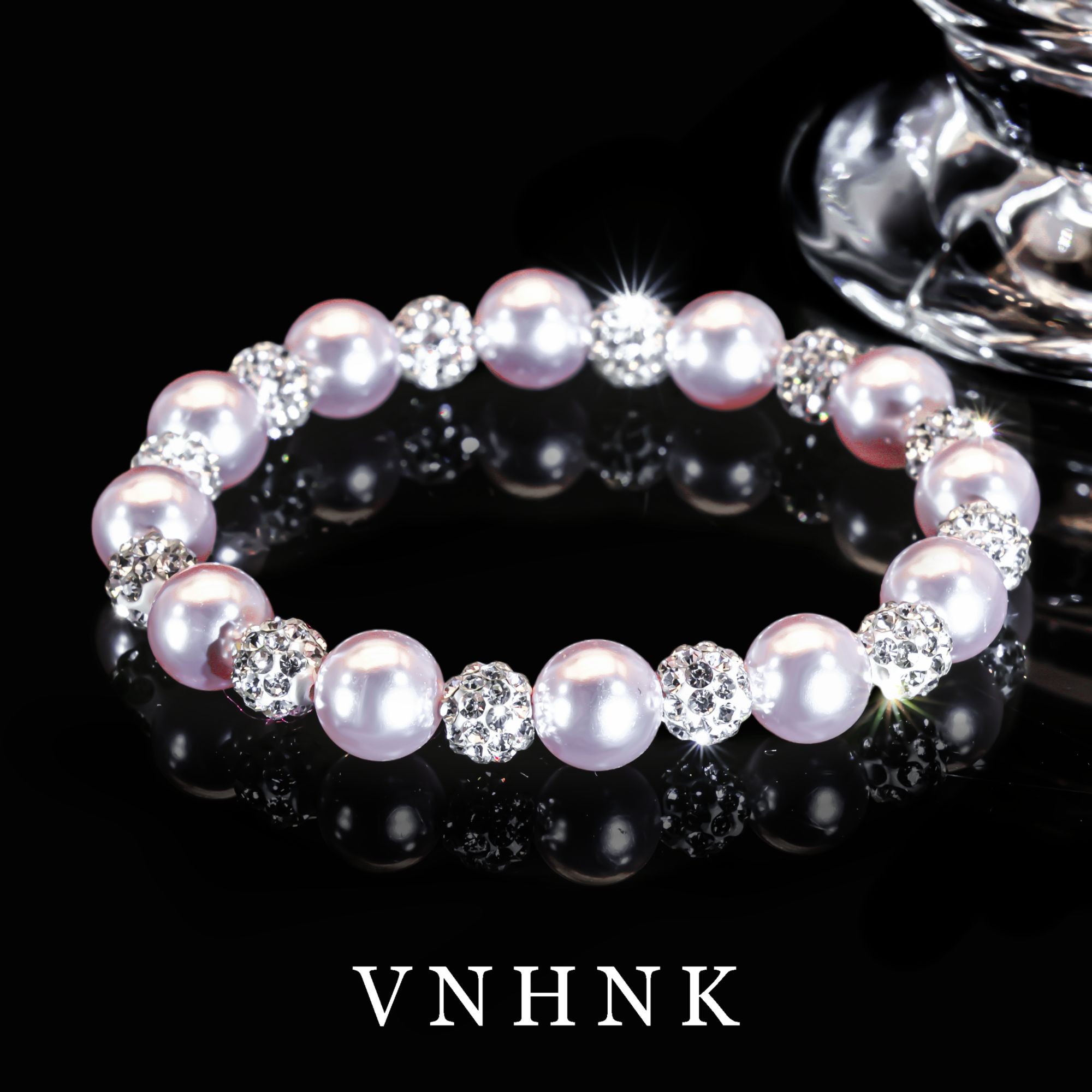 铜合金仿珍珠手链 美可儿  A426 曼塔玫瑰色(17cm6mm8mm)手链