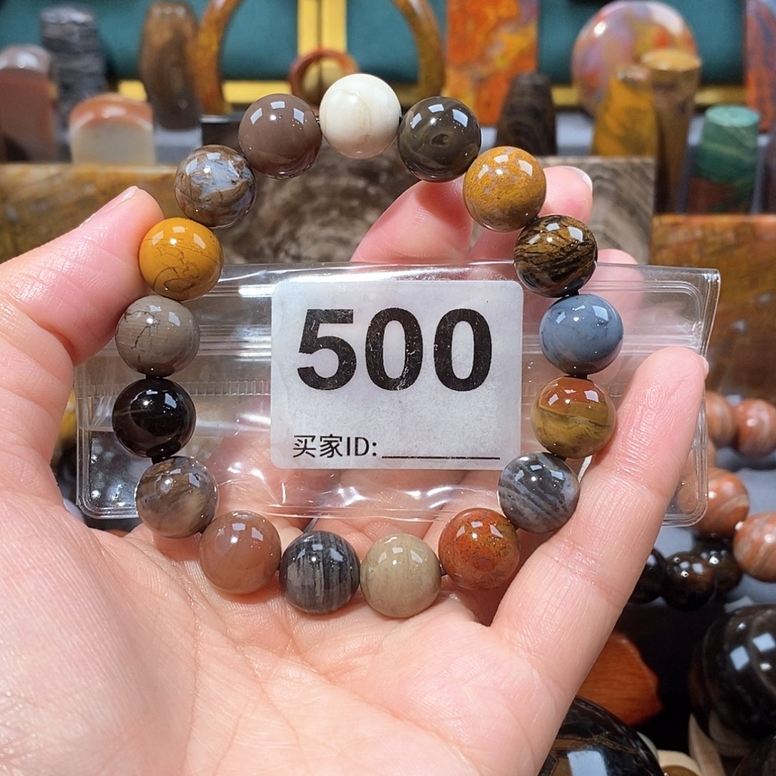 硅化玉天然北票硅化玉手串未镶嵌天然北票硅化玉手串