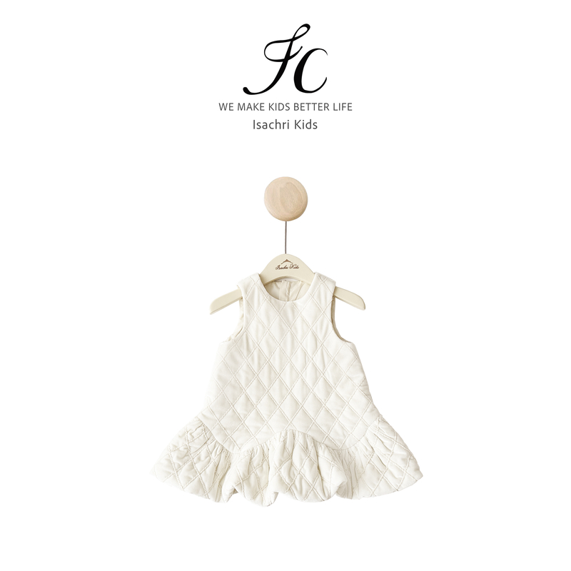 晶晶家【现发】香草丝绒格纹 冬装背心裙女童礼服裙宝宝生日裙IS857
