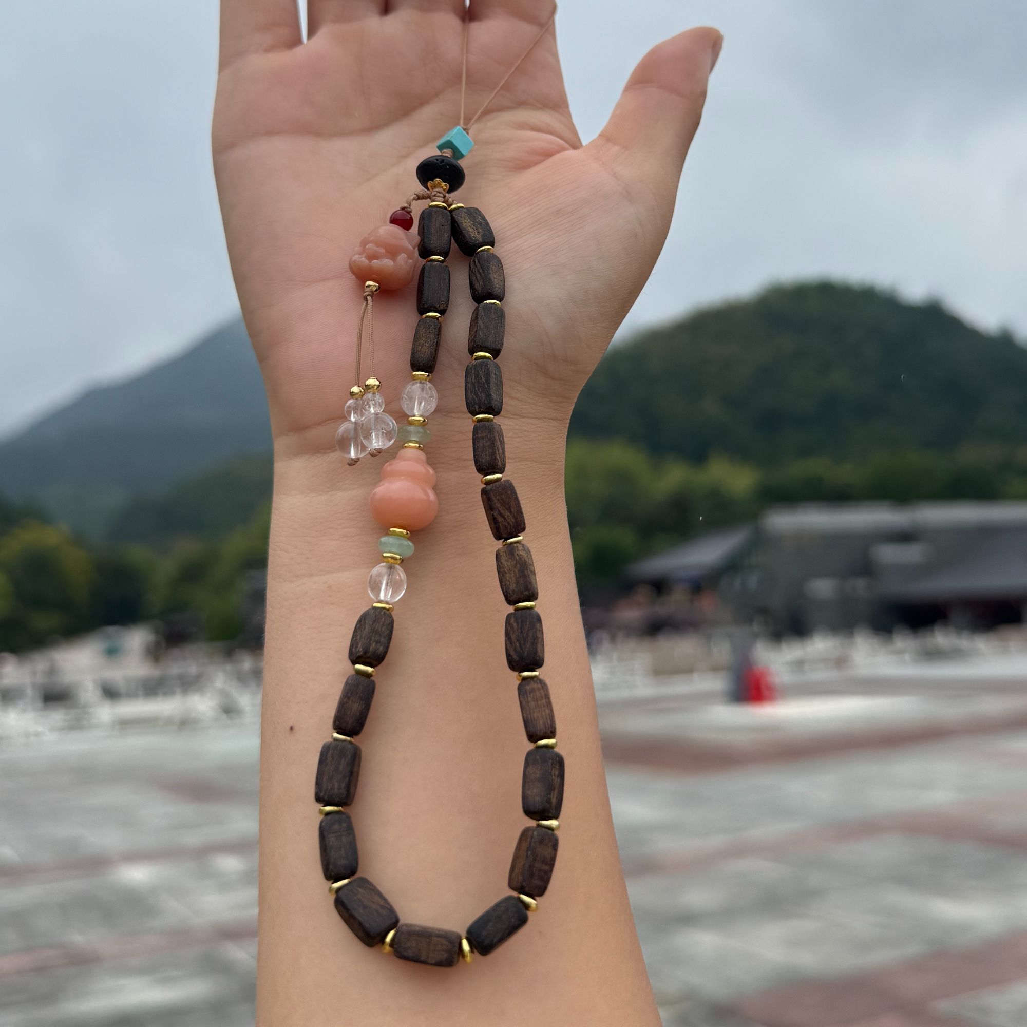 增香沉香木普陀山沉香木方木手机挂件（DIY款）