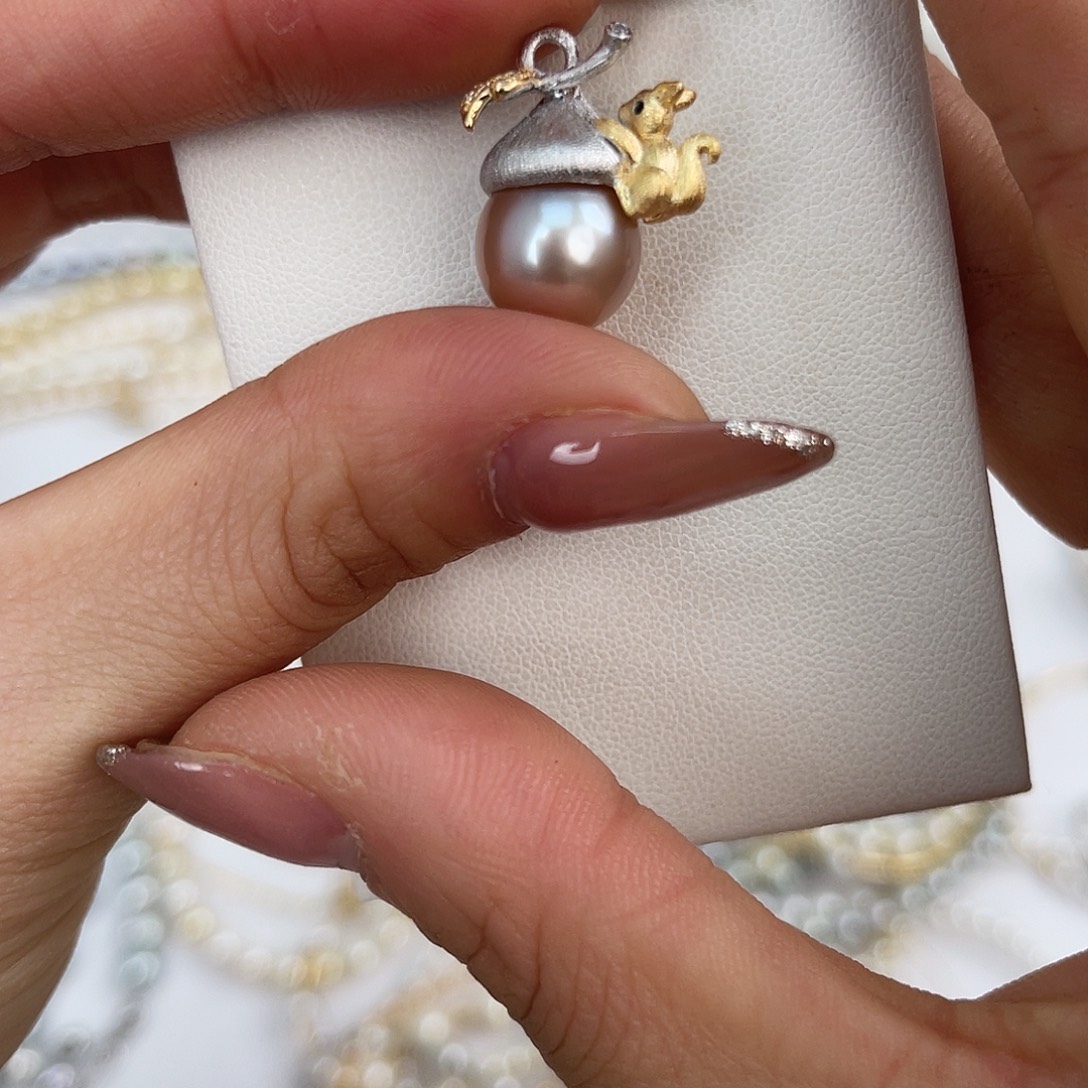 银S925镶嵌淡水珍珠颈饰