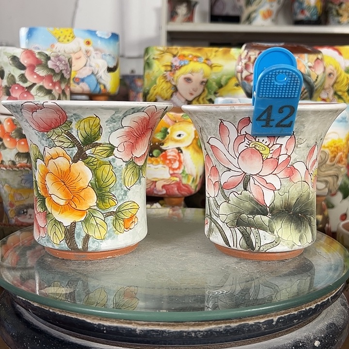 满38包邮 景德镇幸运花盆