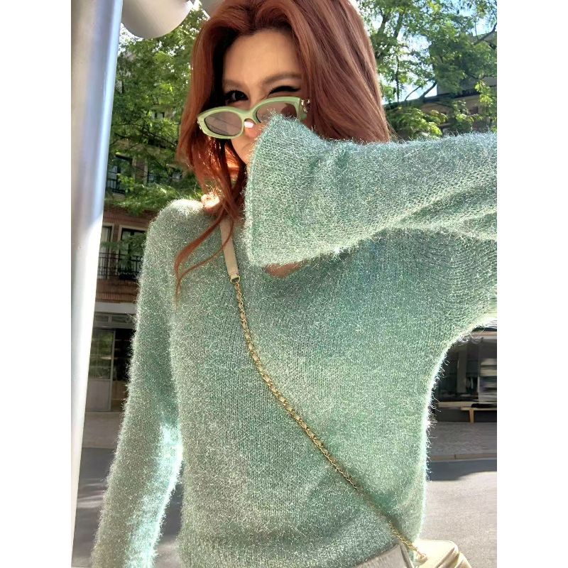 婉君Q【露丝感觉】冬款超柔软金银丝蜜织拉毛套头针织衫WJ25D4M3691