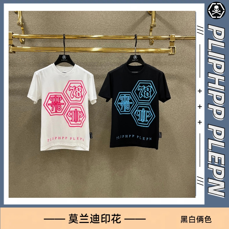 专柜青仓 时尚圆领修身t恤夏季男士透气印花休闲短袖高奢 1710