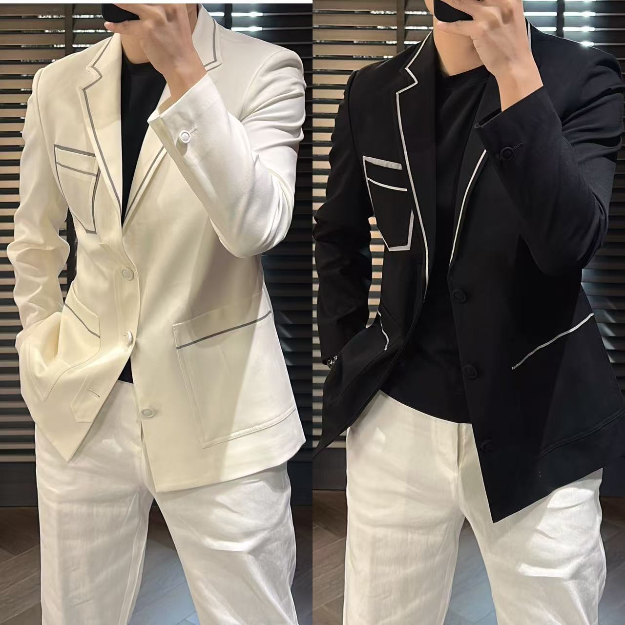  東•Dongzi 轻奢欧货丨春季新品·时尚撞色明线西服外套2026029