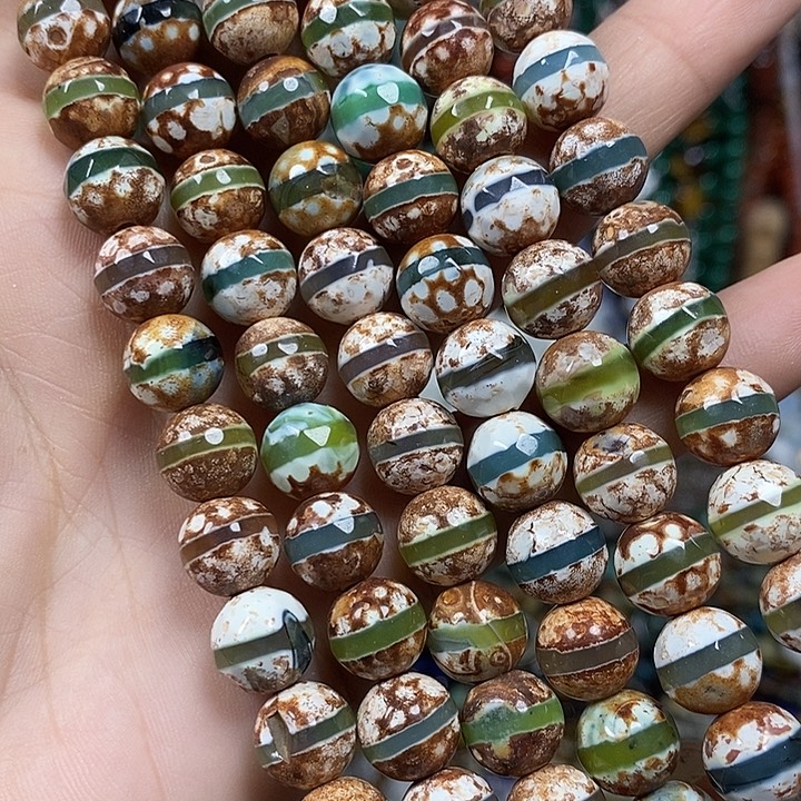 玛瑙/玉髓未镶嵌珠宝半成品一线玛瑙切面卡10mm一条