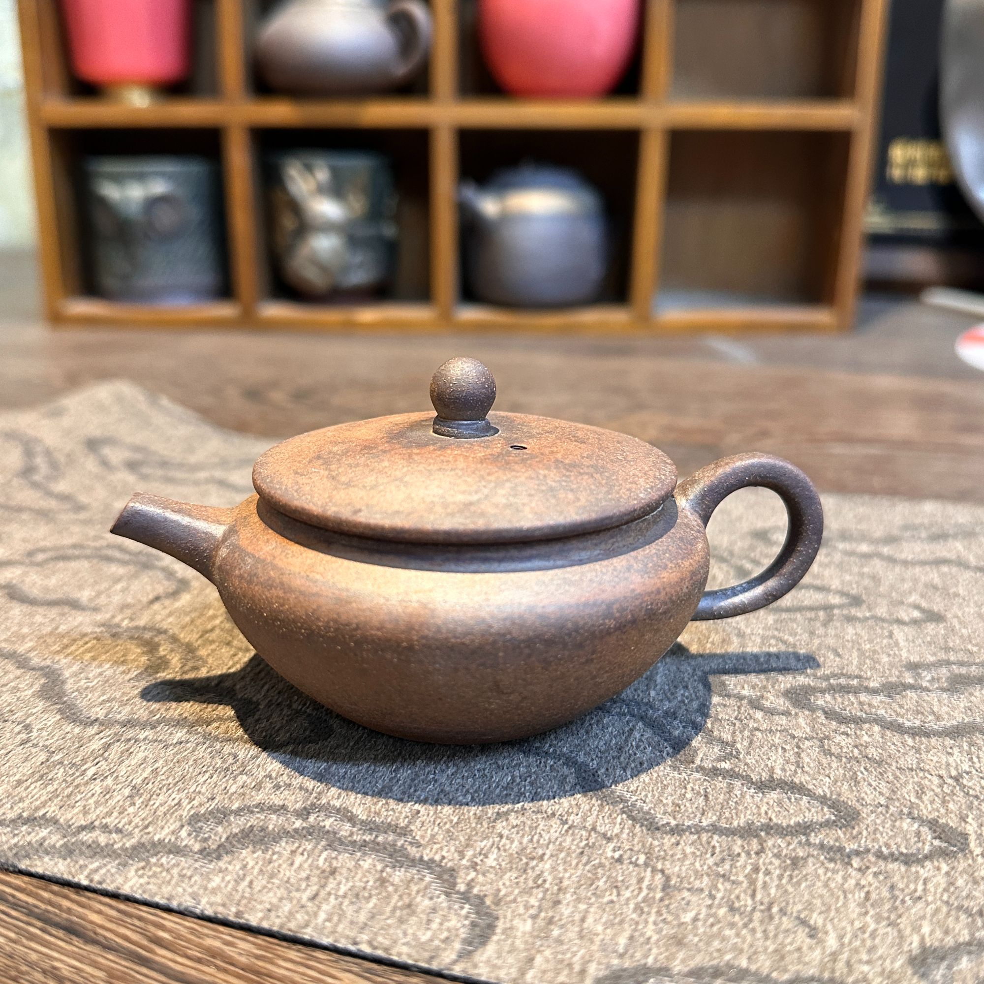 原矿黄陶泥小泡茶壶复古手工壶扁平壶
