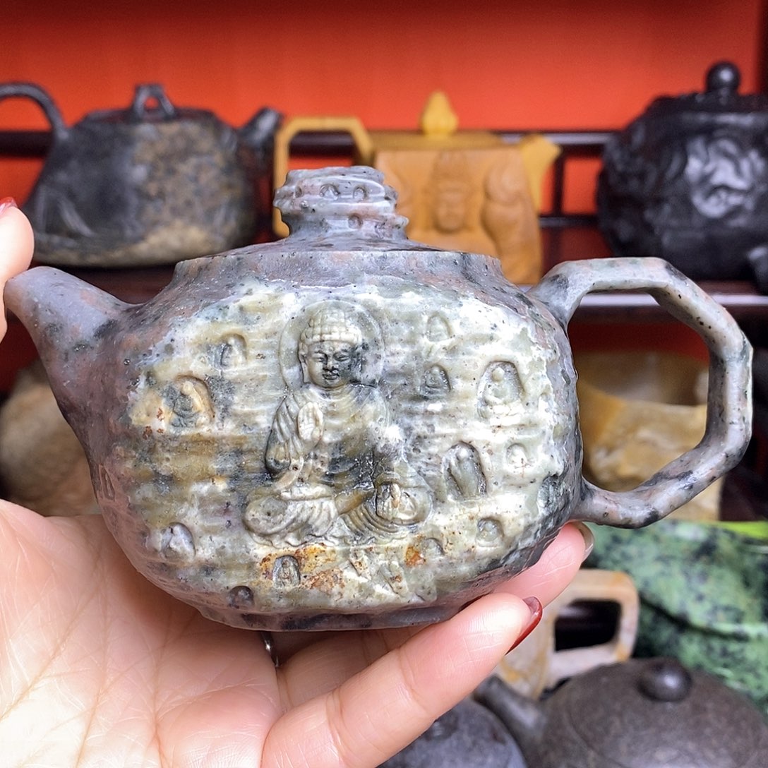 紫砂茶壶时*家冰碛玉石窟佛容量200毫升