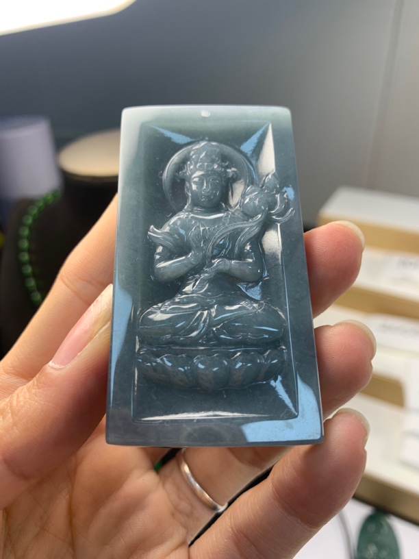 翡翠 大势至 吊坠