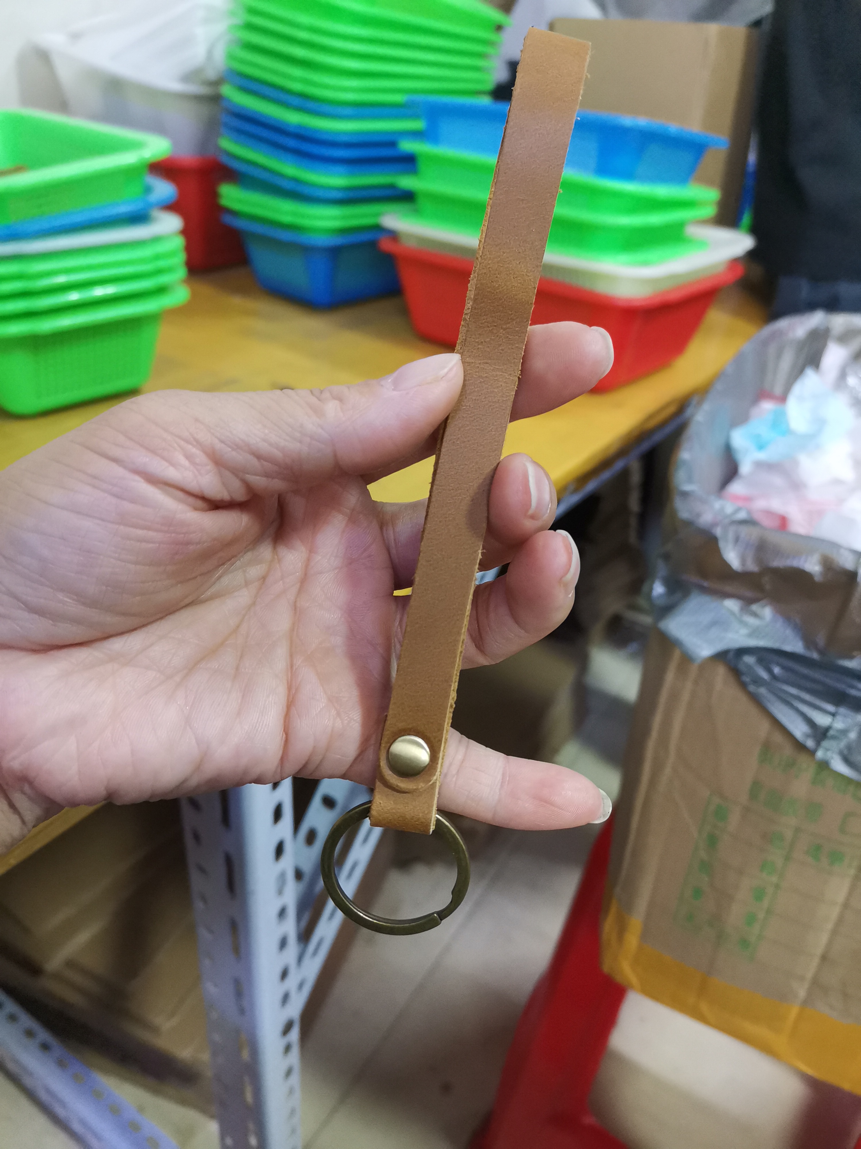 复古真皮头层牛皮手工简约钥匙扣便携百搭钥匙圈环