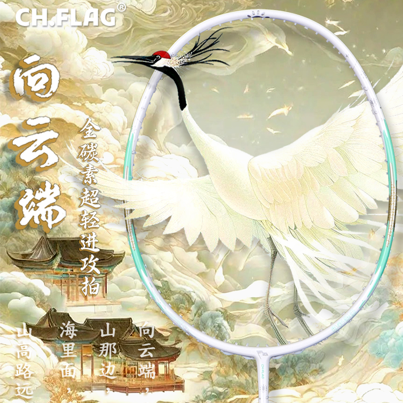 弘崎超轻5U全碳素羽毛球拍舒适进攻型专业学生耐打耐用初学者单拍