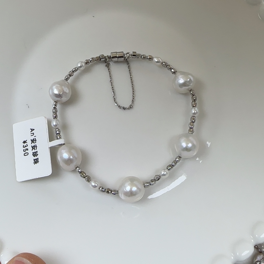 手链淡水珍珠银S925镶嵌