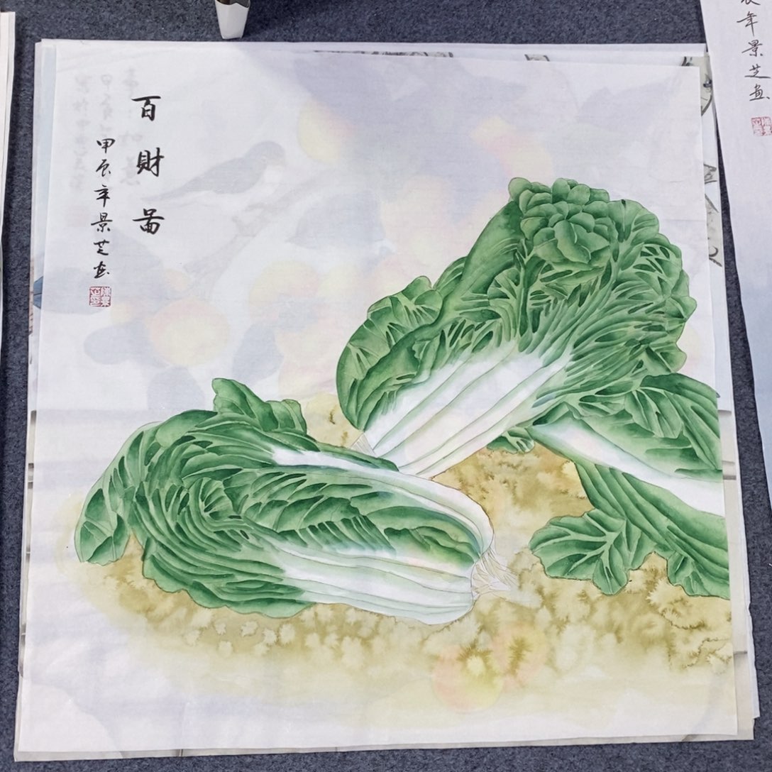 国画尺寸68✖️68工笔斗方手绘