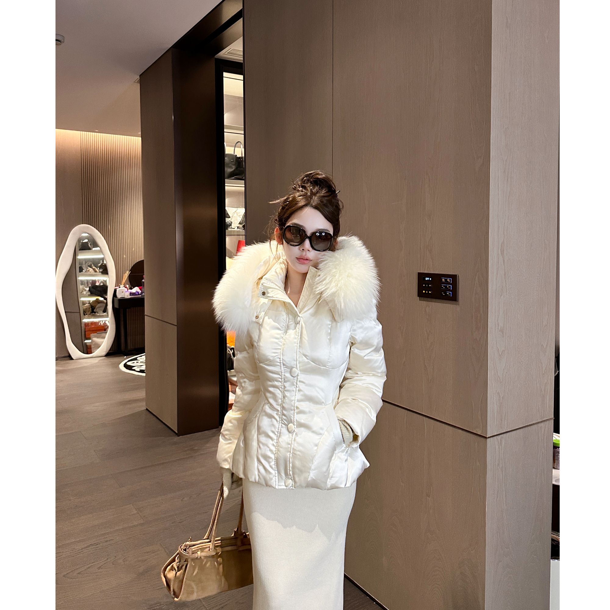 媛媛【凛冬约会】90白鹅绒羽绒服女宽松外套冬新款鹅绒服#YL0113