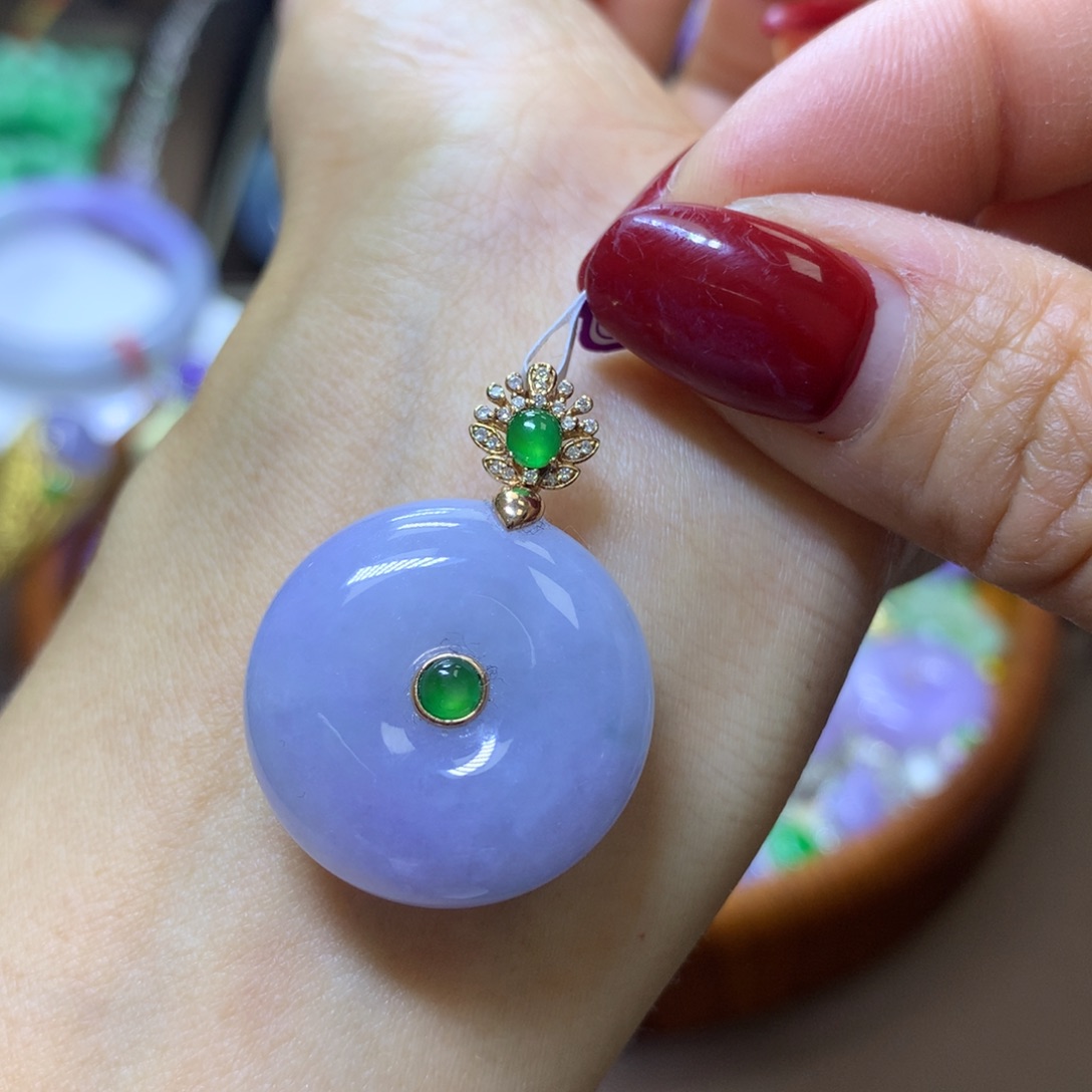 【闪购商品】翡翠颈饰18K金镶嵌翡翠