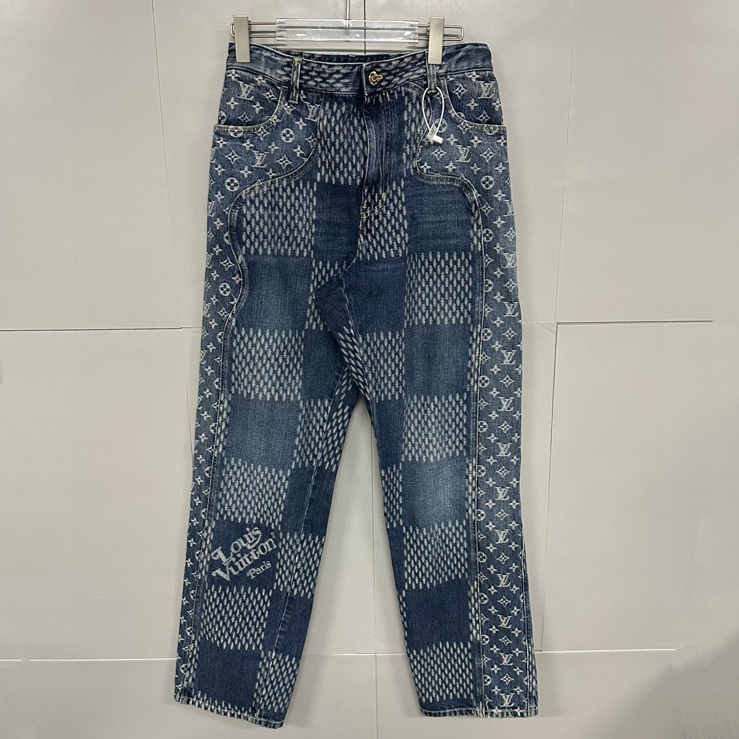 全新未使用 LouisVuitton/路易威登 nigo满印牛仔裤36码P00733