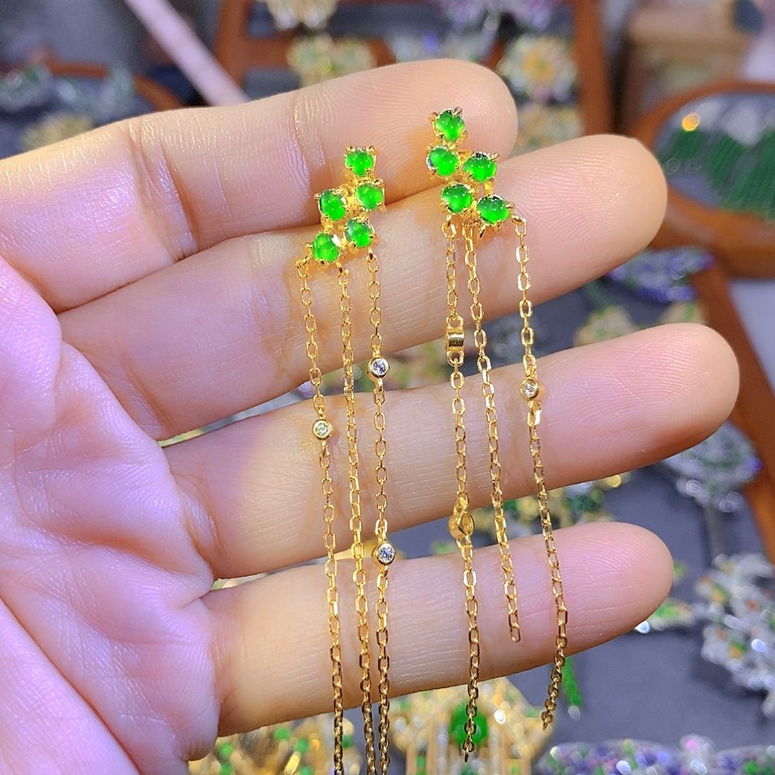 颈饰银S925镶嵌翡翠