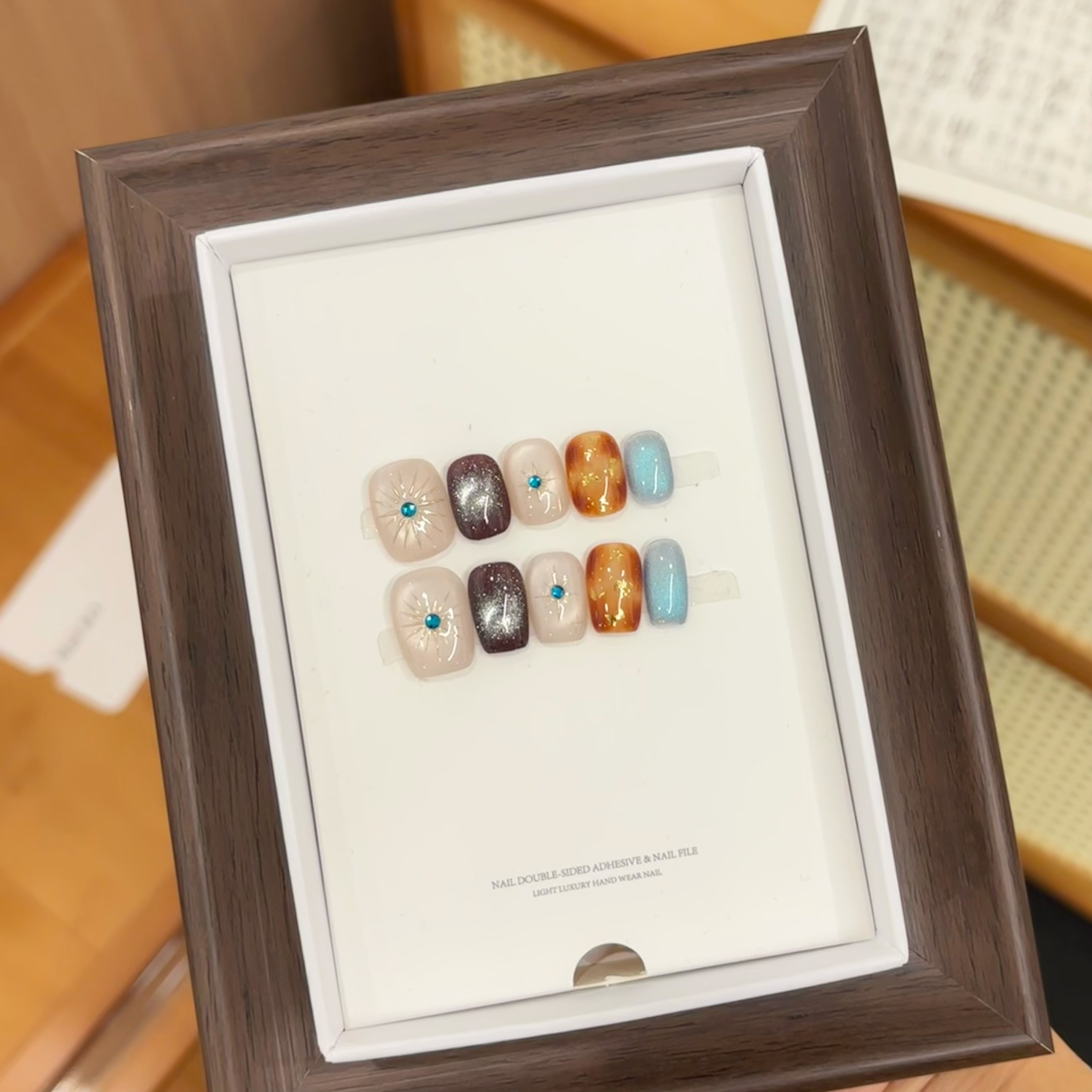 【日月星辰】纯手工美甲推荐猫眼爆款美甲手绘穿戴甲高颜值短中长款