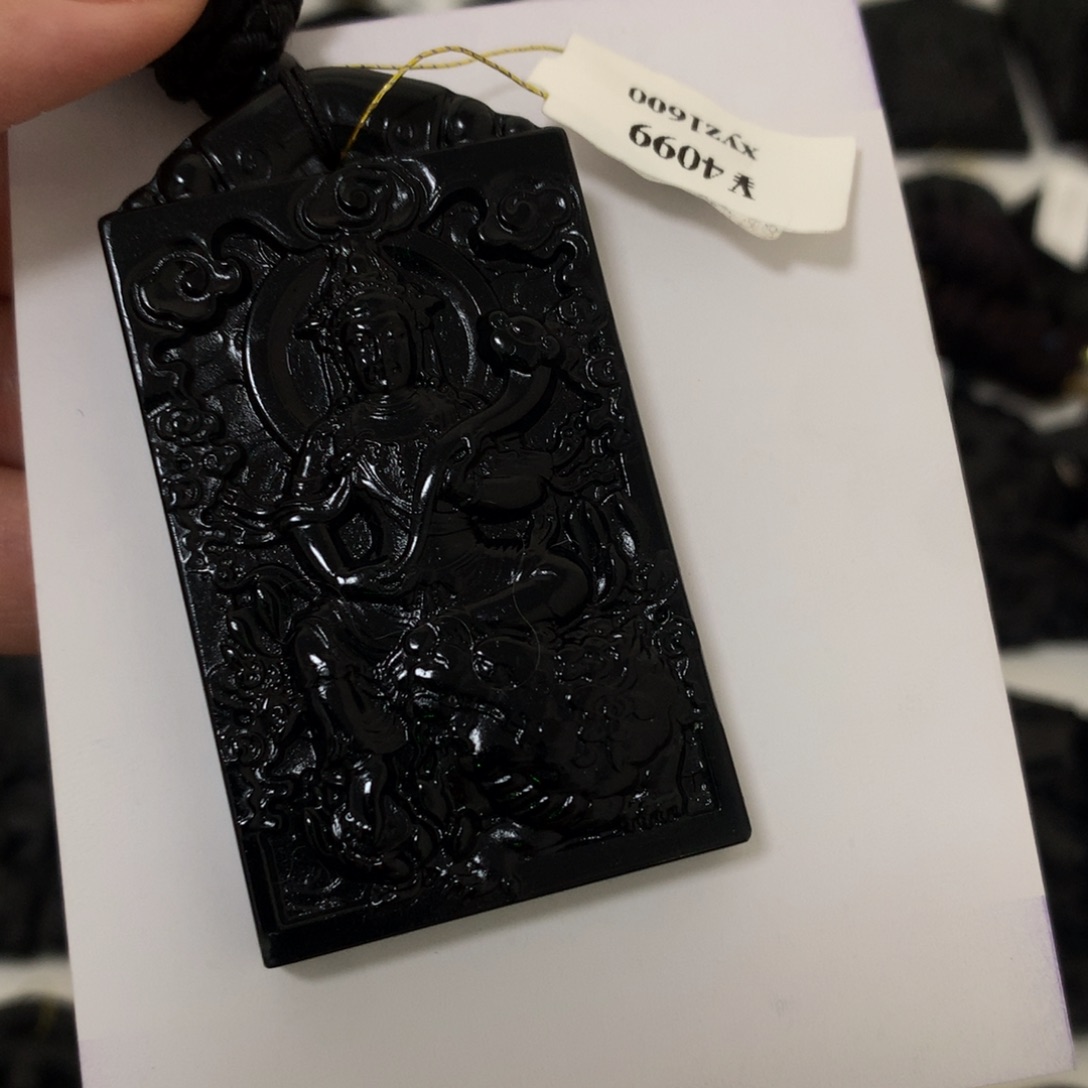 天然缅甸a货钢琴黑挂件