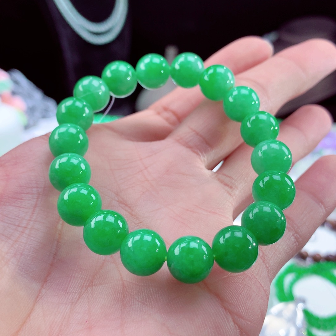 翡翠手链未镶嵌缅甸天然A货翡翠