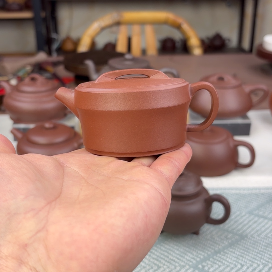 紫砂茶壶瓦当 紫泥 100cc