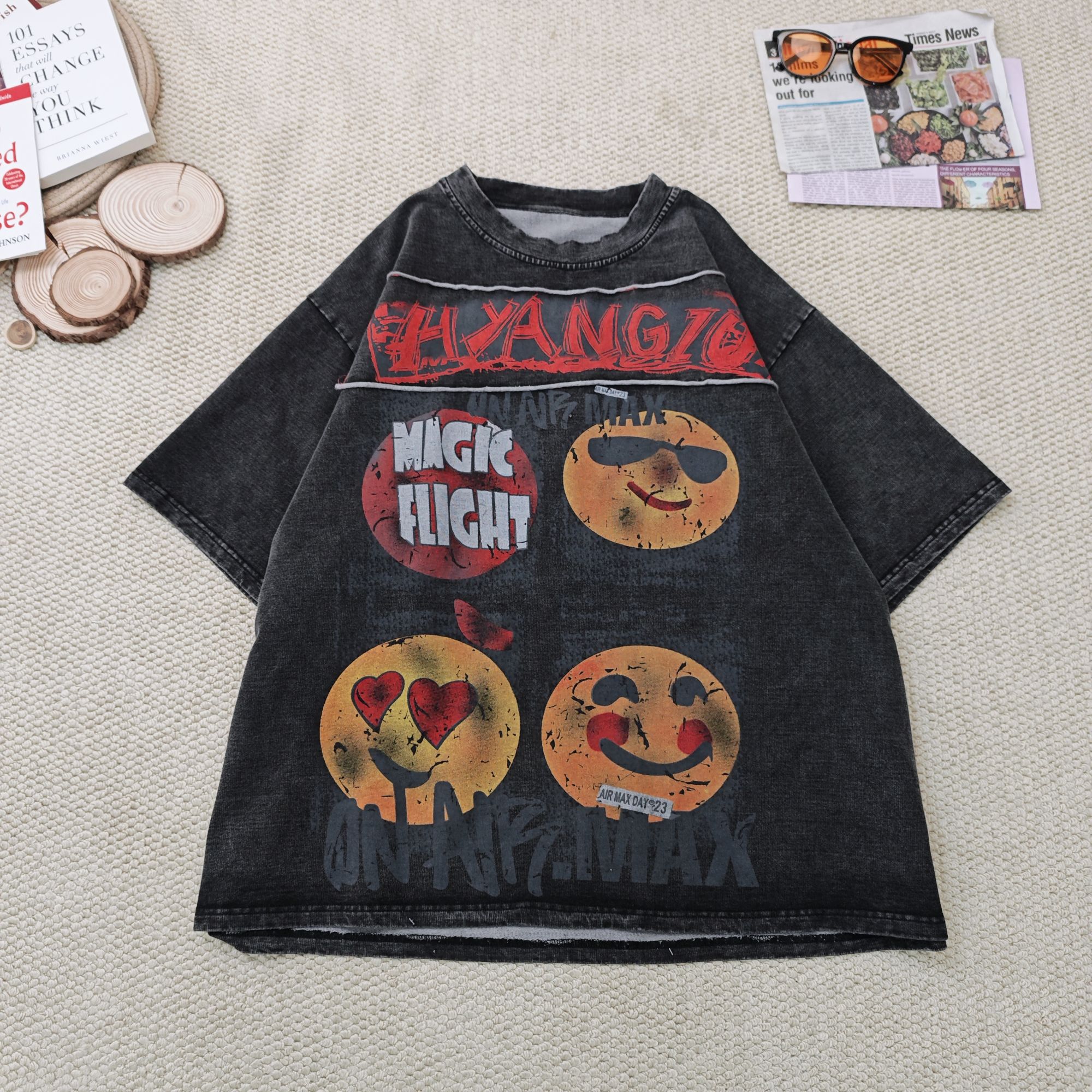 2025夏季新款宽松百搭卡通印花短袖T恤2107