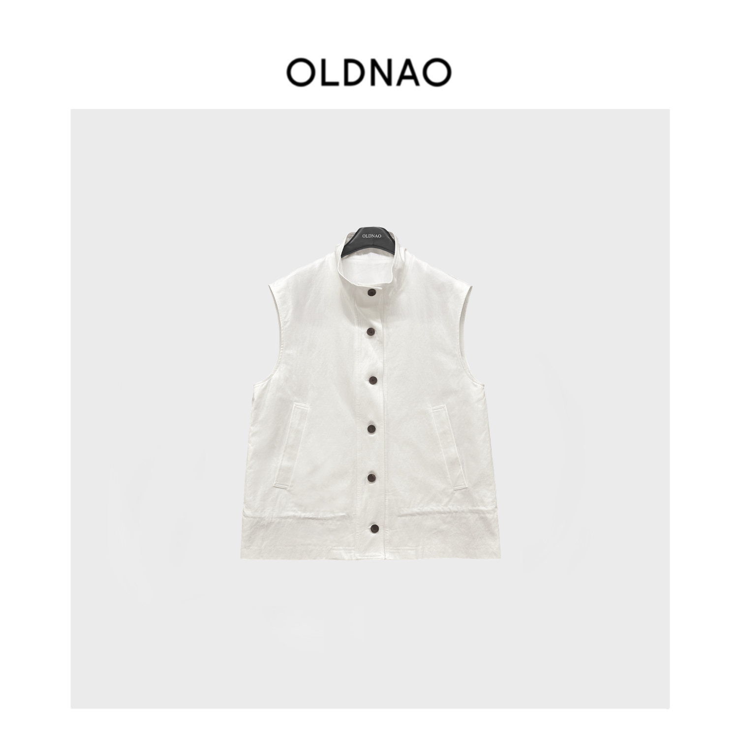 【OLDNAO】品牌订单线水蒸棉抽绳立领马甲-SX-AZ53123