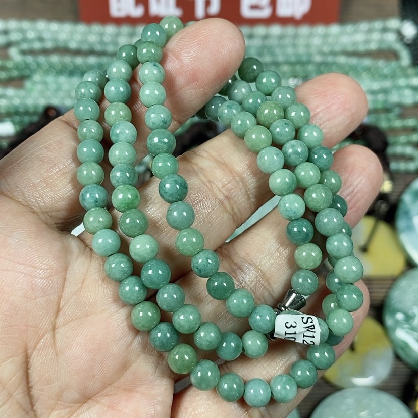 【闪购商品】翡翠颈饰未镶嵌玉手链翡翠玉卡5.8长55厘米