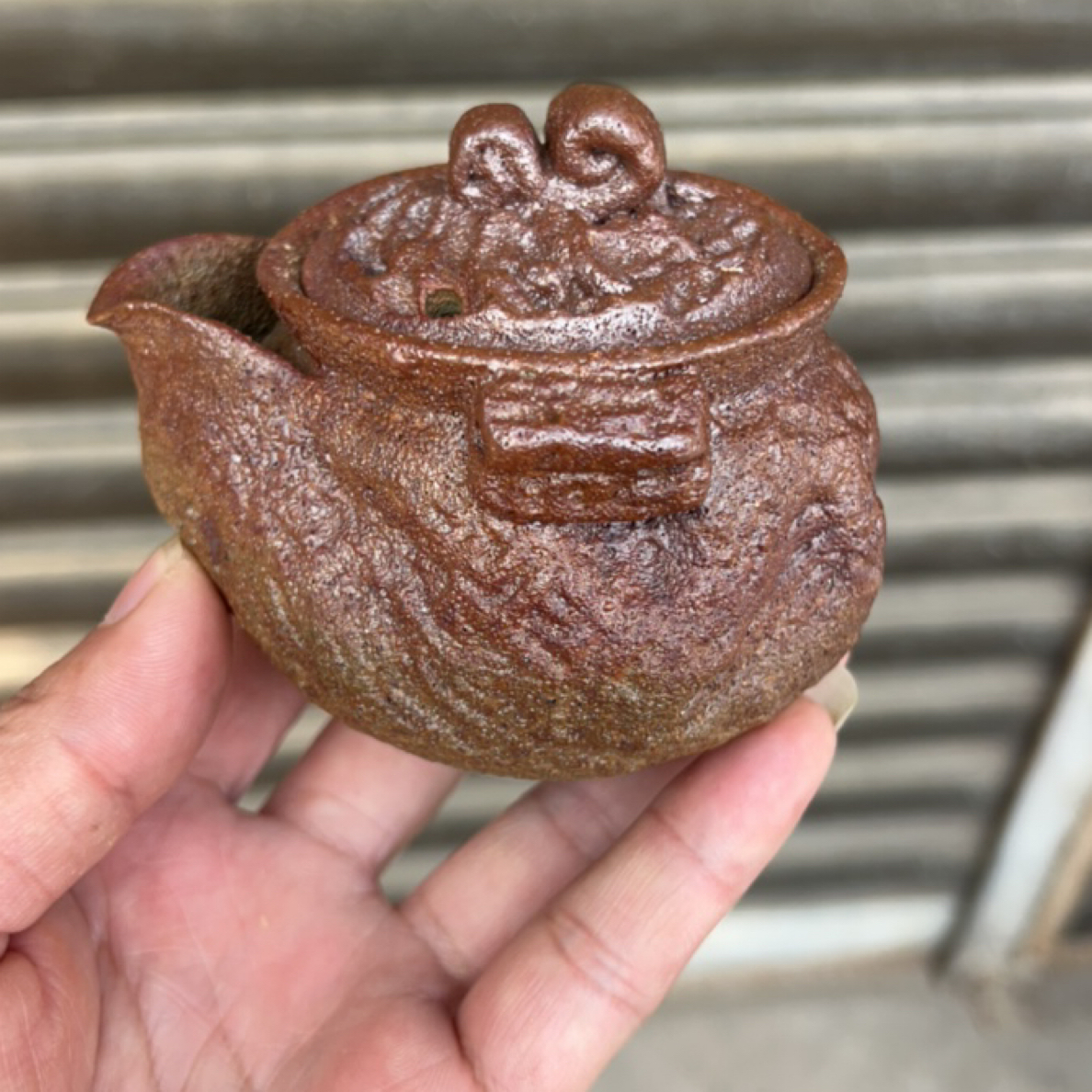 荥经黑砂明火炭烧柴烧茶壶茶具宝瓶烧水壶手冲壶220cc