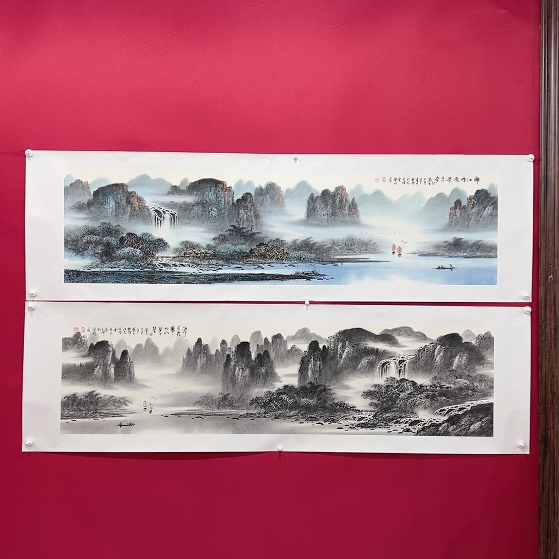 国画要****车曾耀明六尺对开精品