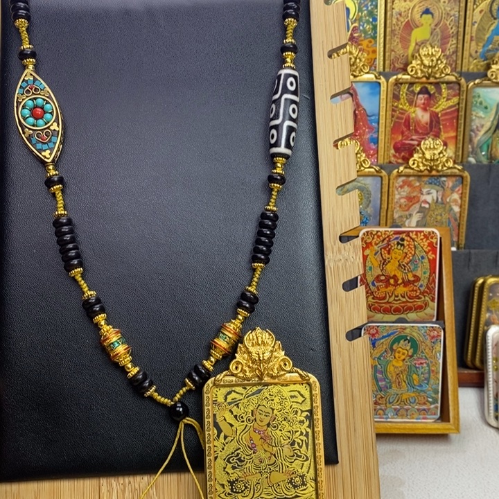 重***炮吊坠手绘唐卡项链