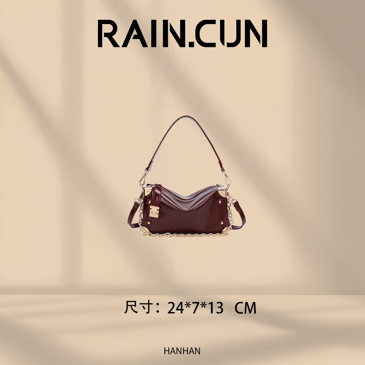 【尚恩CC】QYX-8899-安可拉红 轻奢时尚复古气质百搭单肩腋下女包