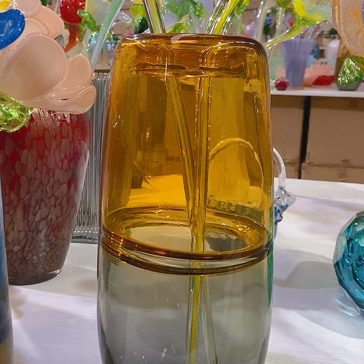 琉璃琉璃花瓶高35口8