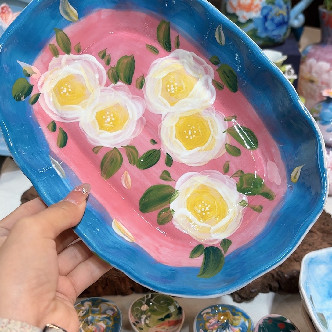 景德镇手绘高温釉下彩陶瓷茶具