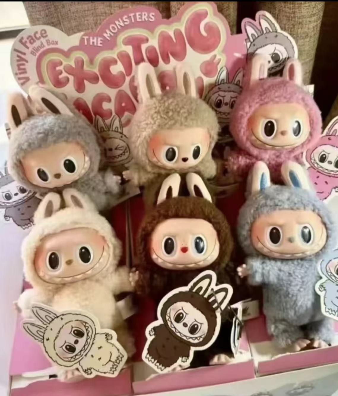 【不溢价+礼盒】潮玩拉布一代馬卡龙搪胶脸系列毛绒公仔SN