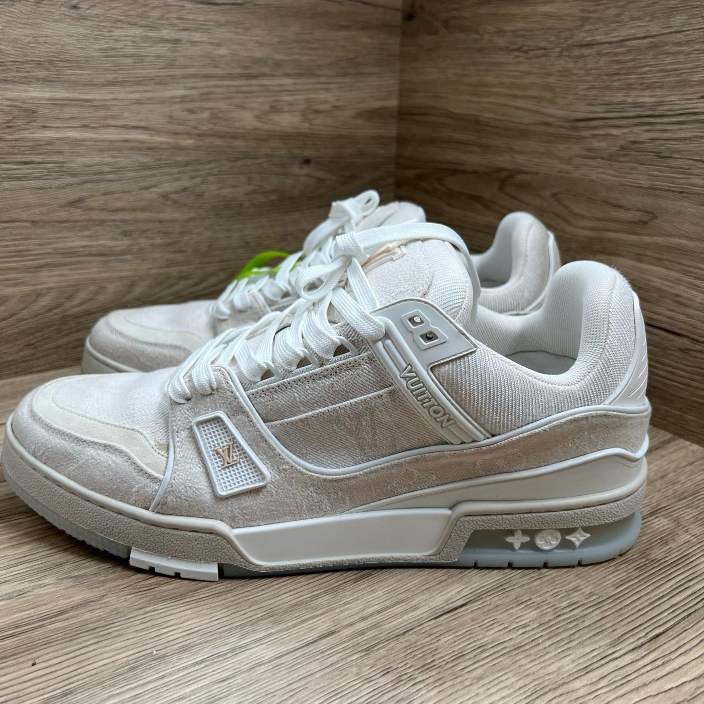 未使用 LouisVuitton/路易威登 Trainer 白牛仔板鞋 43.5 44.5码
