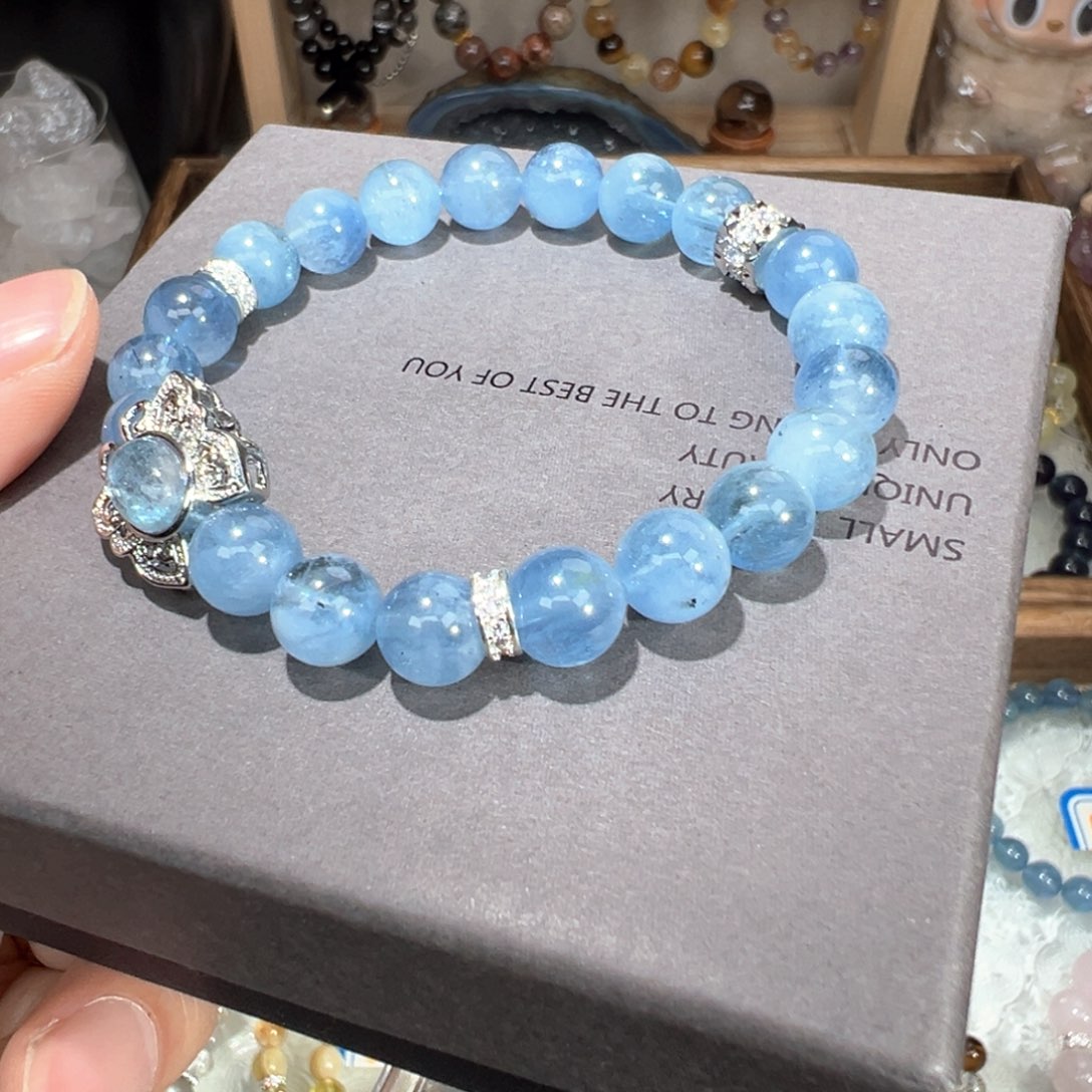 水晶手绳未镶嵌海蓝宝 魔鬼蓝