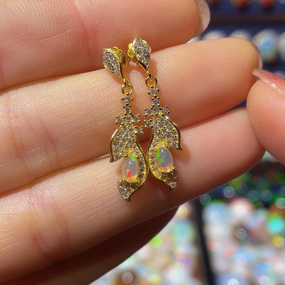 欧泊欧泊耳饰银S925镶嵌