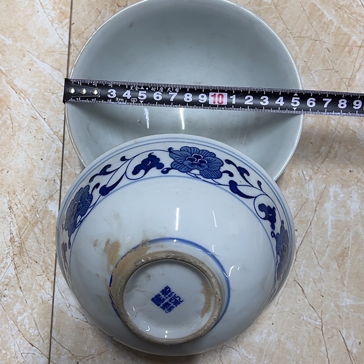 陶摆件2个15.5厘米芙蓉花碗