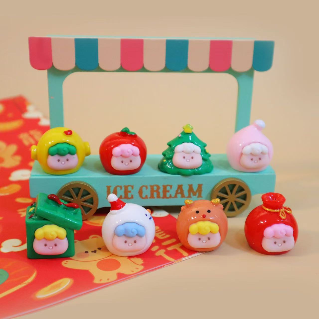 【拆盒拆袋】立体卡通实色圣诞公仔萌粒盲盒系列拍下不退默认代拆