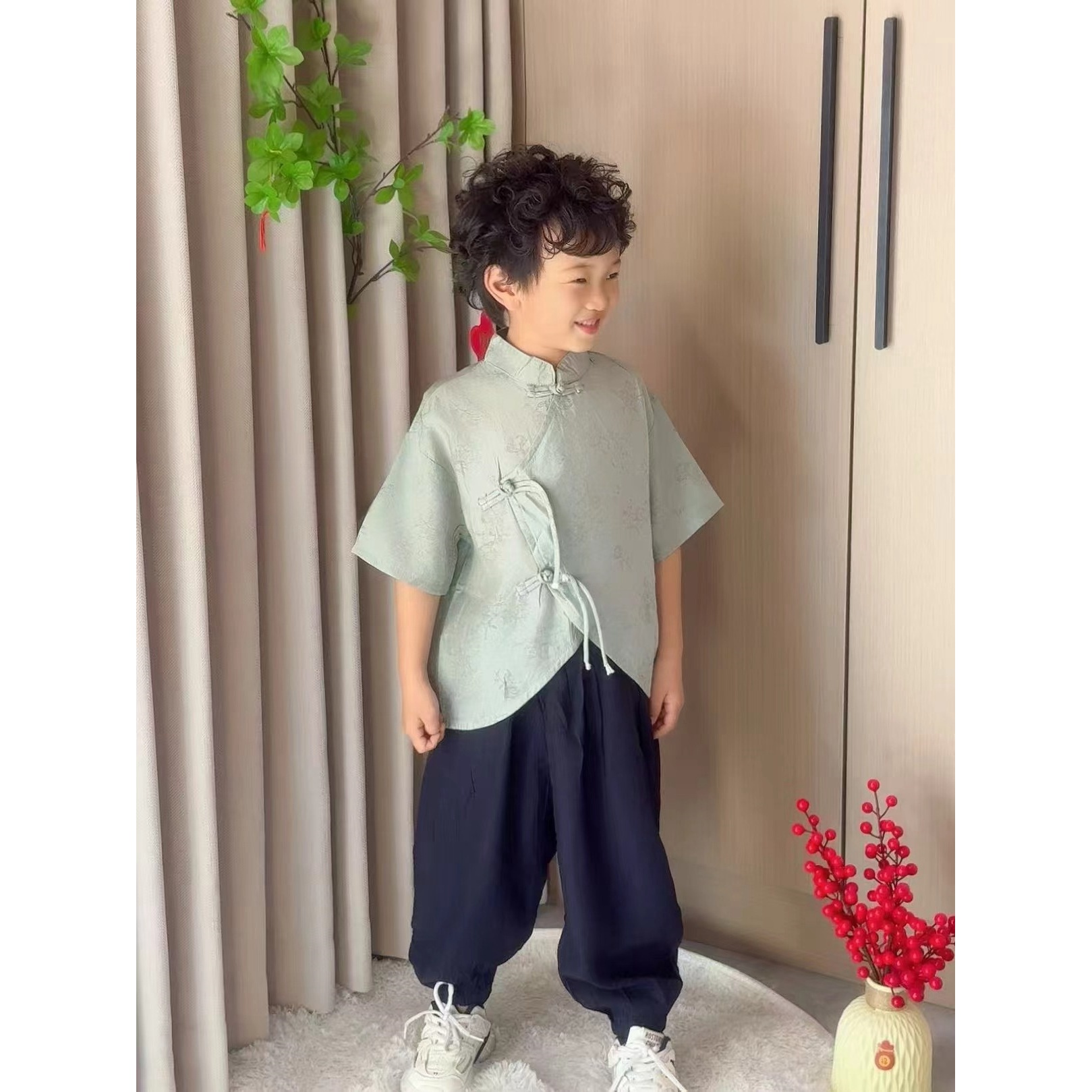 儿童2025夏季新款百搭时尚潮流国风套装B0632