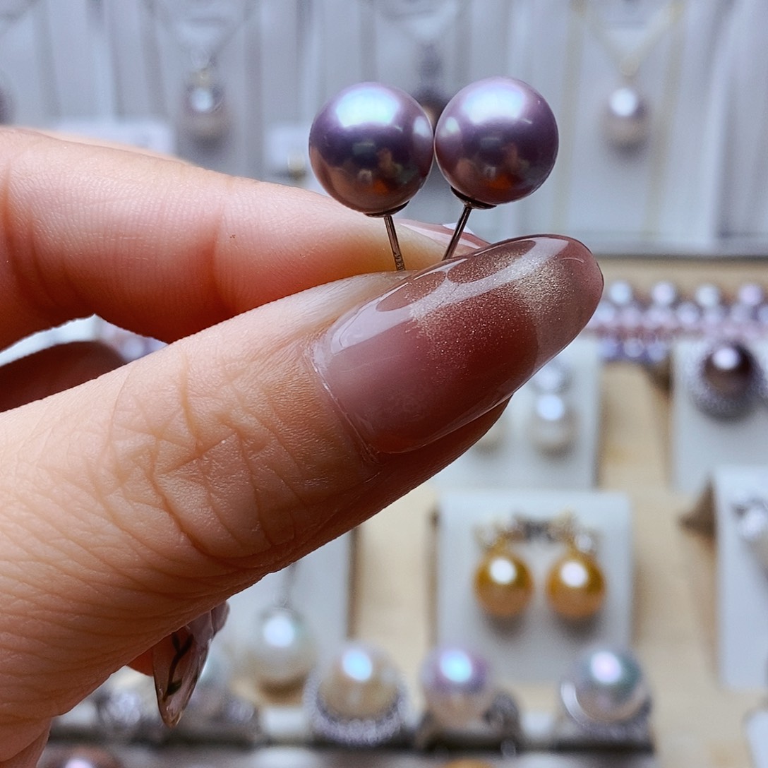 淡水珍珠耳饰银S925镶嵌