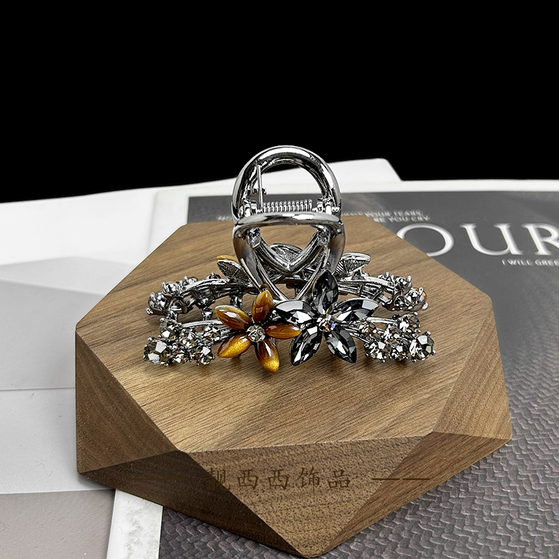 【LXX靓西西】459 美拉德双生花轻奢风精致7厘米抓夹