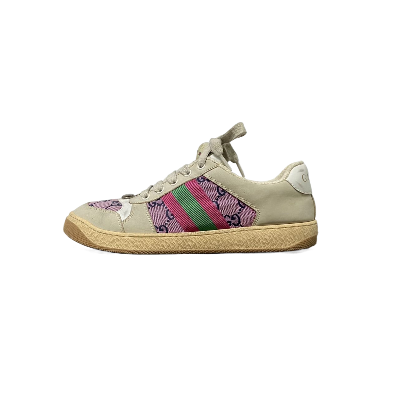 95新 GUCCI/古驰 39码  粉白脏脏鞋 re044