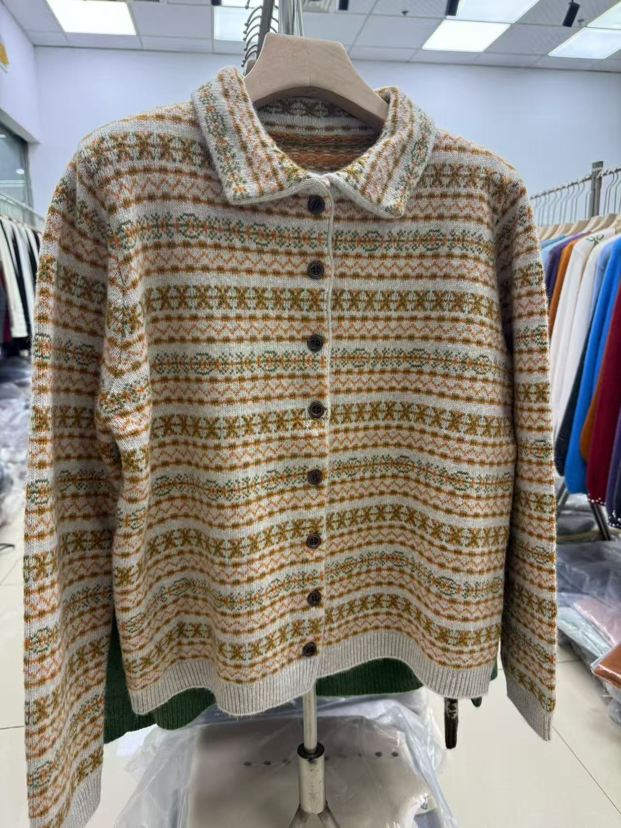 28新款秋冬时尚费尔岛休闲毛衣女装方领百搭（不能高温水洗机洗）