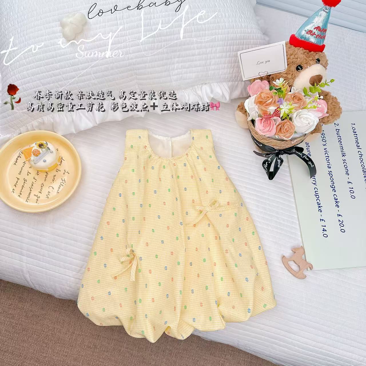 【Dannirabbit】*格子波点+甜美蝴蝶结*女童汉服连衣裙 D-H600