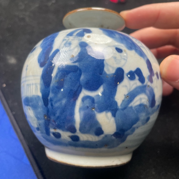 仿古瓷 仿古瓷青花人物故事纹罐2309