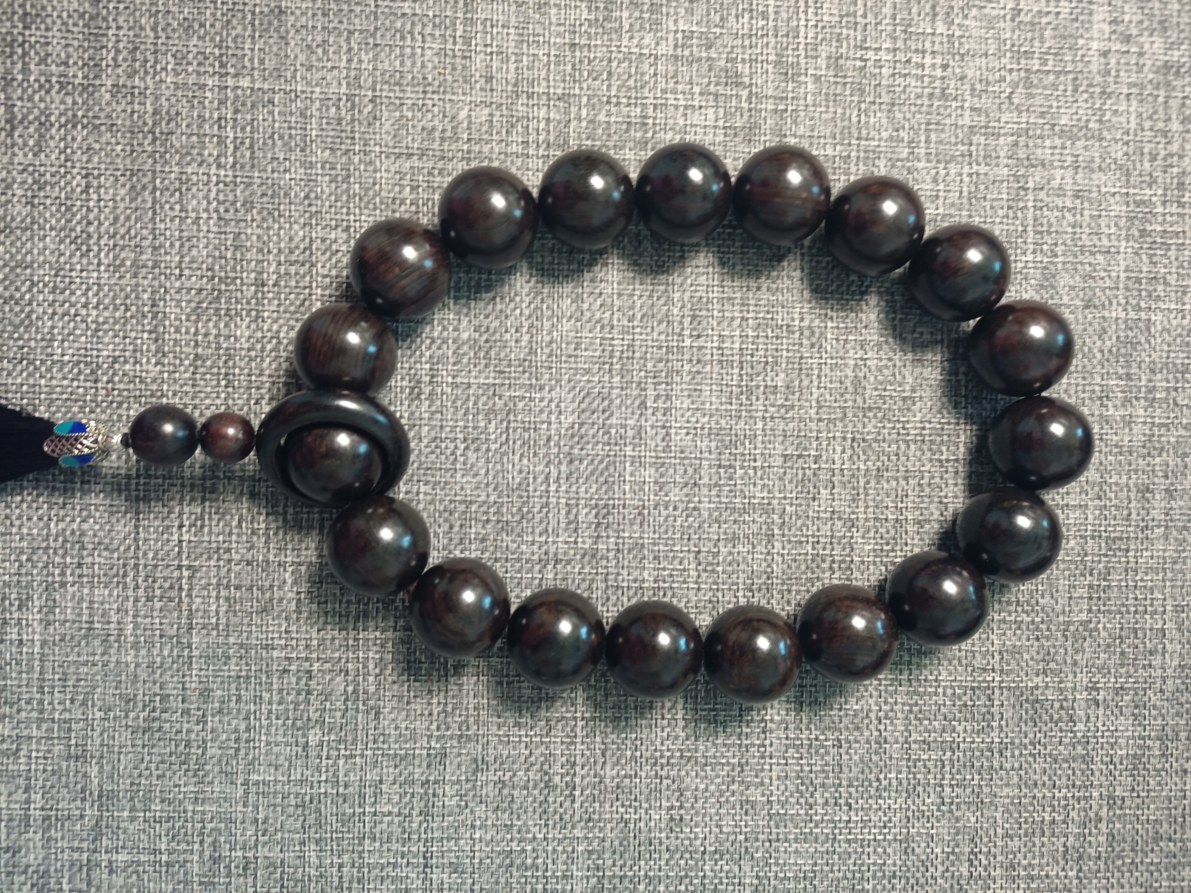 千年乌木紫光檀2.5×19颗跑环手持