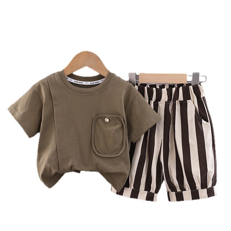 2025童装儿童夏季新款男童婴幼儿宝宝童套装休闲舒适短袖套装两件