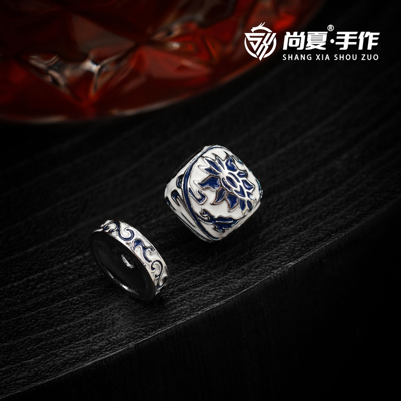 铜吊坠 尚夏  【青花瓷】10MM青花瓷顶珠卡环套装搭配10m以下